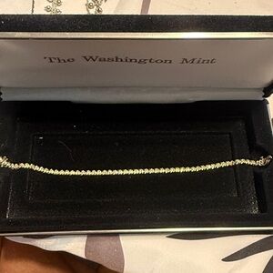 14 K Solid, Gold And Diamond Tennis Bracelet